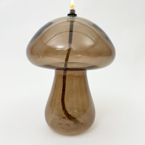 Oljelampe X – Soppformet – Brun – Ø14 x 18 cm - www.frokenfraken.se