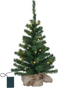 Julgran med belysning - Bordsgran i jutesäck - 60 cm - www.frokenfraken.se