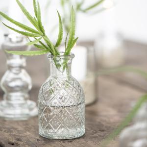 Glasflaske/Lysestake - Krystallglassfølelse - Ø6 x 11 cm - www.frokenfraken.se