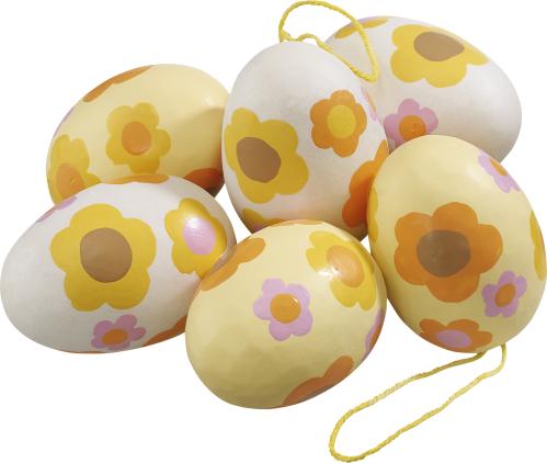 Egg 6 stk - Flower Power - 5 x 6 cm - www.frokenfraken.se