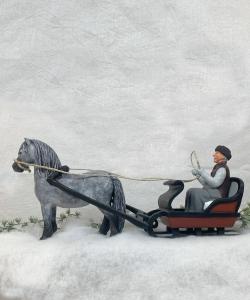 Hest og Slede - Anton - Eplegrå - ca 40 cm - www.frokenfraken.se