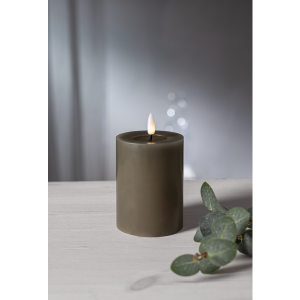 Batterilys - LED Blokklys Flamme Flow - Mullvad - 12,5 x Ø7,5 cm - Timer - www.frokenfraken.se