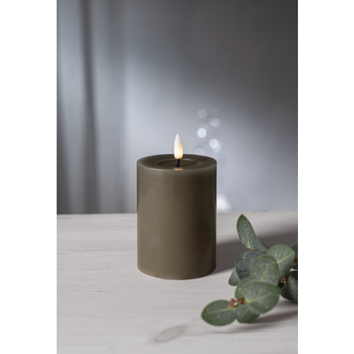Batterilys - LED Blokklys Flamme Flow - Mullvad - 12,5 x Ø7,5 cm - Timer - www.frokenfraken.se