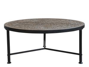 Soffbord med mønstrad skiva - Natur - Ø80,5 cm - www.frokenfraken.se