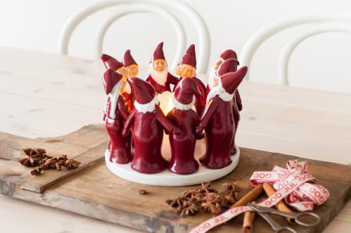 Lyslykt - Tomtegjeng - S - Rød - 12 x 12 x 7 cm - www.frokenfraken.se