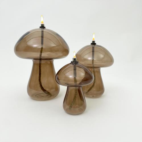 Oljelampe M – Soppformet – Brun – Ø11 x 14 cm - www.frokenfraken.se