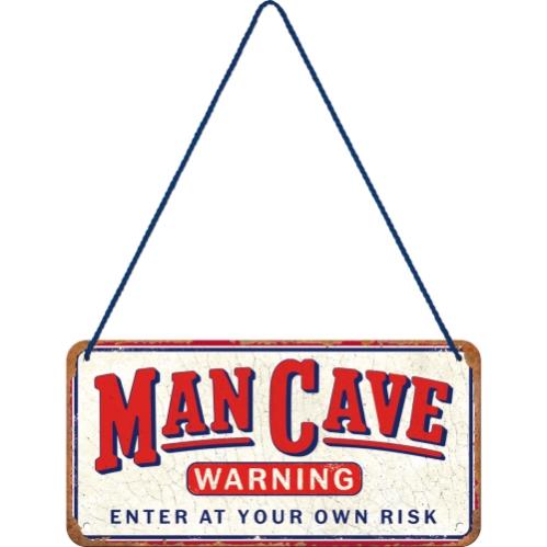 Hengende Tinnskilt - Man Cave - 10×20 cm - www.frokenfraken.se