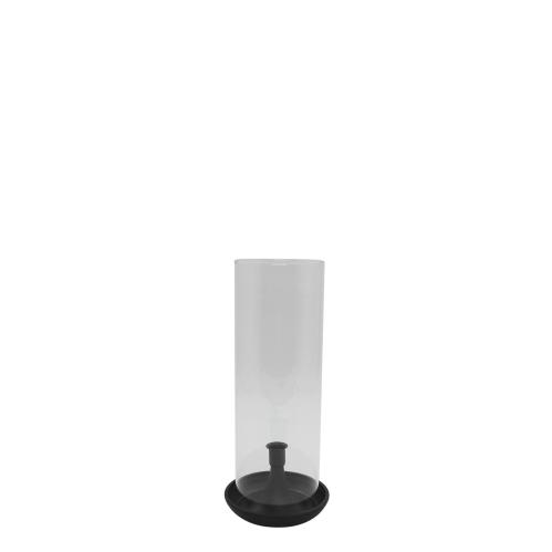 Lysestake med glass – Svart – 35 cm - www.frokenfraken.se