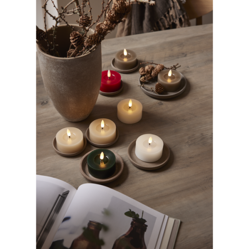Batterilys - Votivlys 7 cm - Flamme - Beige - 2 stk - www.frokenfraken.se
