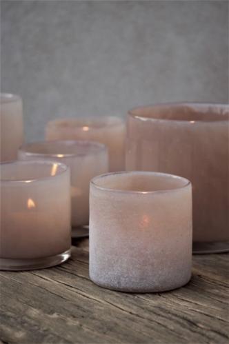 Lyslykt - Lumiere Sand Frost - 12 x 12 cm - Bidra til Barncancerfonden - www.frokenfraken.se