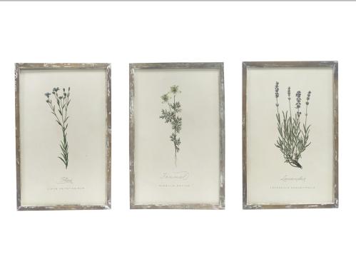 Tavler - 3 stk - Blomster - 43 x 28 cm - www.frokenfraken.se