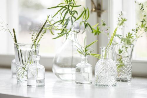 Lyslykt/Vase - Krystallglassfølelse - Ø7,5 x 11,5 cm - www.frokenfraken.se