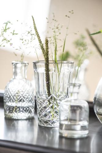 Lyslykt/Vase - Krystallglassfølelse - Ø7,5 x 11,5 cm - www.frokenfraken.se