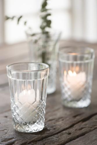 Lyslykt/Vase - Krystallglassfølelse - Ø7,5 x 11,5 cm - www.frokenfraken.se