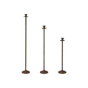 Lysstaker - Gulvlysstaker 3 stk - Rust - Jern - 100 cm - www.frokenfraken.se