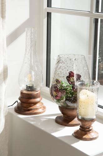 Lampe - Parafinlampe med strøm - Mangotre - 41,5 cm - www.frokenfraken.se