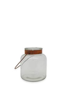 Lyslykt - Glass - Rustet håndtak - 16 x Ø13 cm - www.frokenfraken.se