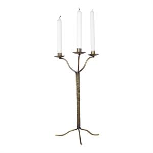 Trearmet lysestake i antikk messing - Ø 22 x H 43 cm - www.frokenfraken.se