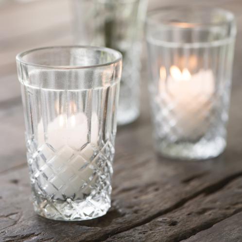 Lyslykt/Vase - Krystallglassfølelse - Ø7,5 x 11,5 cm - www.frokenfraken.se