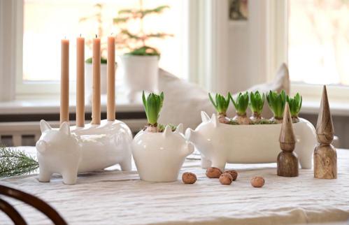 Adventsstake - Gris - Hvit - 27 x 9 x 11 cm - www.frokenfraken.se