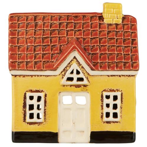 Hus for telys - My Home Town - Gul hvit dør - 14 cm - www.frokenfraken.se