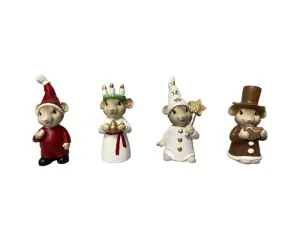 Luciatåg - Mus 4-pakning - 6,5 cm - www.frokenfraken.se