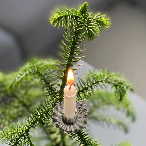 Lysbærer - Sølv - for juletrelys - 10-pakning - www.frokenfraken.se
