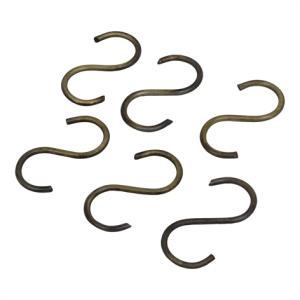 S-kroker Antikk Messing 6-pakning - B 3,5 x H 7 cm - www.frokenfraken.se