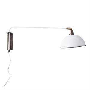Vegglampe Arm Hvit/Messing - Ø 19 x D 44 cm - www.frokenfraken.se