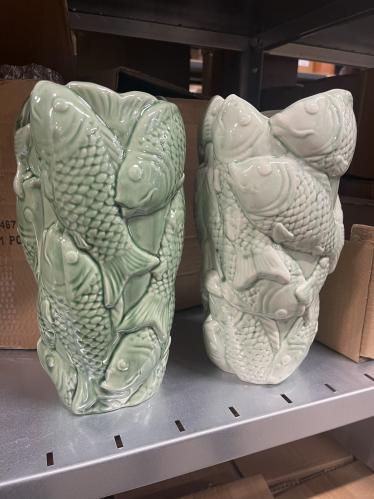 Krukke/Vase - Fisk - Lys grønn - 27 cm - www.frokenfraken.se