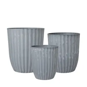 Kruka - Stripe - Grå - 3 Storlekar - Ø27, 24, 21 cm - www.frokenfraken.se