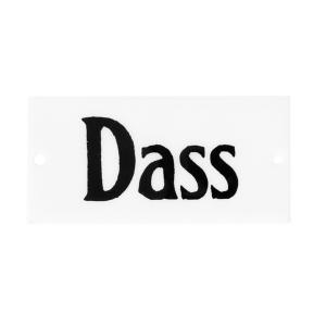 Emaljeskilt - "Dass" - 4,5 x 9 cm - www.frokenfraken.se