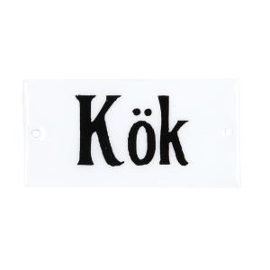 Emaljeskilt - "Kjøkken" - 4,5 x 9 cm - www.frokenfraken.se
