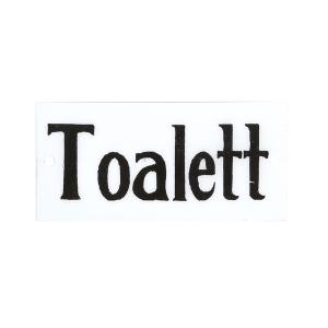 Emaljeskilt - "Toalett" - 4,5 x 9 cm - www.frokenfraken.se