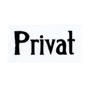 Emaljeskilt - Privat" - 4,5 x 9 cm" - www.frokenfraken.se
