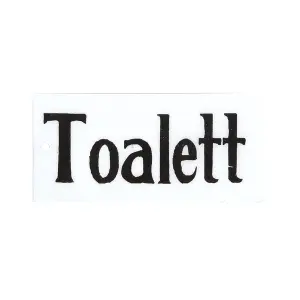 Emaljeskilt - "Toalett" - 4,5 x 9 cm - www.frokenfraken.se