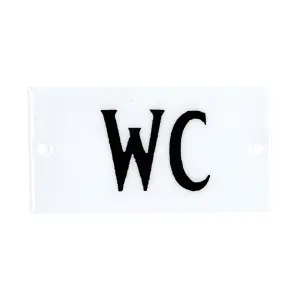 Emaljeskilt - "WC"- 4,5 x 9 cm - www.frokenfraken.se