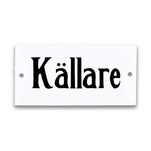 Emaljeskilt - "Källare"- 4,5 x 9 cm - www.frokenfraken.se