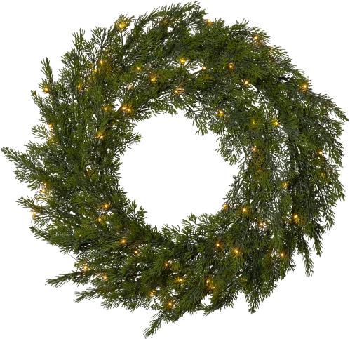 Krans - Thuja med belysning - Ø60 cm - www.frokenfraken.se