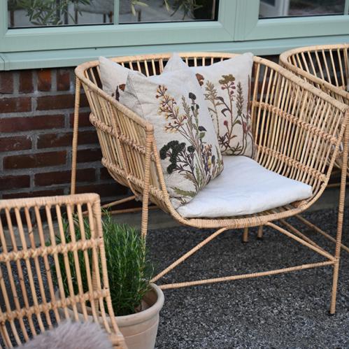 Kuddfodral - broderade blommor - 45 x 45 cm - www.frokenfraken.se