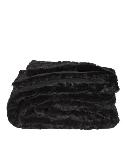 Pledd – Celine – Svart – Fuskepels – 150 x 260 cm - www.frokenfraken.se