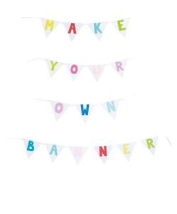 Vimpel - DIY Bokstavsbanner Färg - 128 st flaggor - www.frokenfraken.se