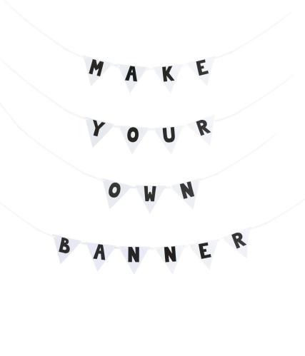 Vimpler - DIY Bokstavsbanner - Svart - 138 flagg - www.frokenfraken.se