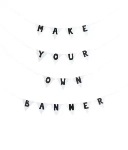 Vimpler - DIY Bokstavsbanner - Svart - 138 flagg - www.frokenfraken.se