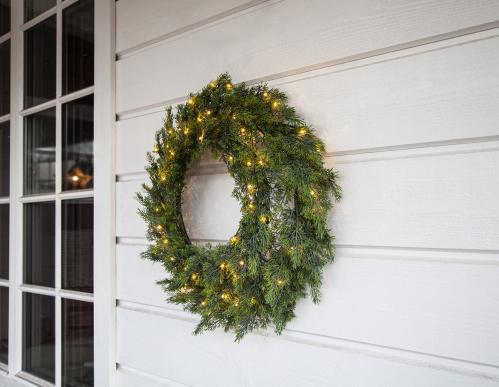 Krans - Thuja med belysning - Ø60 cm - www.frokenfraken.se