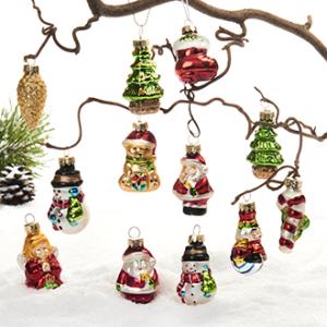 Julekule – Julefigurer – Glass – 12 stk - 5 cm - www.frokenfraken.se