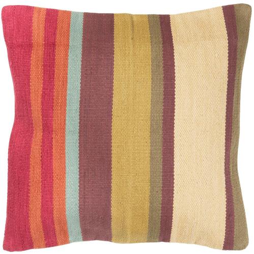 Kuddfodral - Randig - rød/rust/brun/grønn - 50 x 50 cm - www.frokenfraken.se