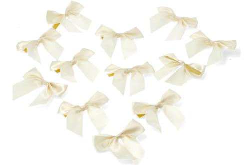 Heng – Rosett – Satin – Krem – 1stk - 7 x 8 cm - www.frokenfraken.se