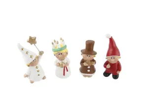 Luciatåg - 4 stk - 3 x 2,8 x 7,4 cm - www.frokenfraken.se