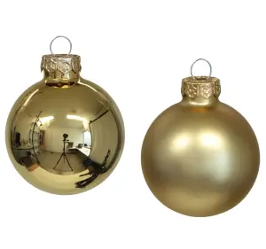 Julkule - Glass - Gull - 8 cm - 8-pakning - www.frokenfraken.se